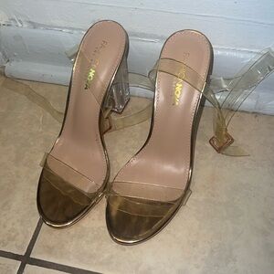 clear strappy heels
